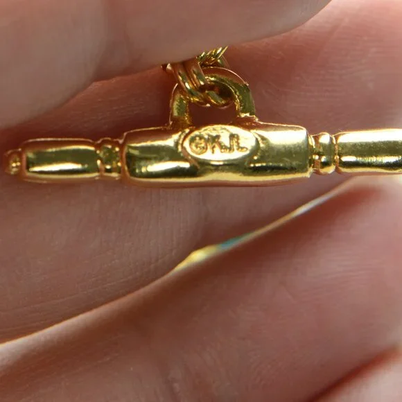 Kenneth Jay Lane KJL Gold-tone Blue Lucite Toggle Bracelet